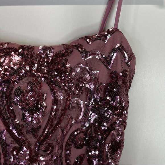 B. Darlin Pattern Sequin Tie Back Bodycon dress pink - 17/18 - Picture 6 of 11